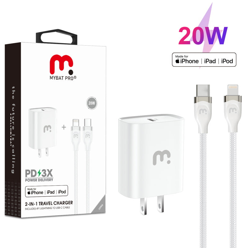 ACC MyBat Pro 2-In-1 Fast Charger with 4FT USB-C to Lightning Cable